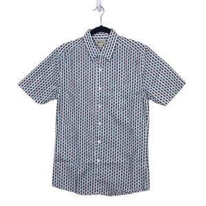 Haggar Pineapple Print Short Sleeve Button Up
